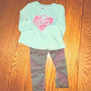 Under Armour Infant Girls 18 months Fierce Outfit Long Sleeve Shirt Leggings BU